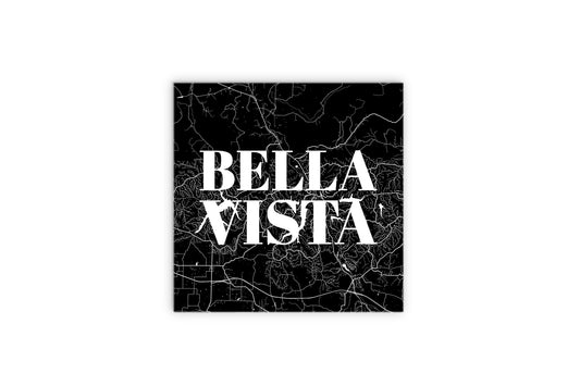 Minimalist B&W Arkansas Bella Vista Map | Wood Sign | Eaches | Min 2