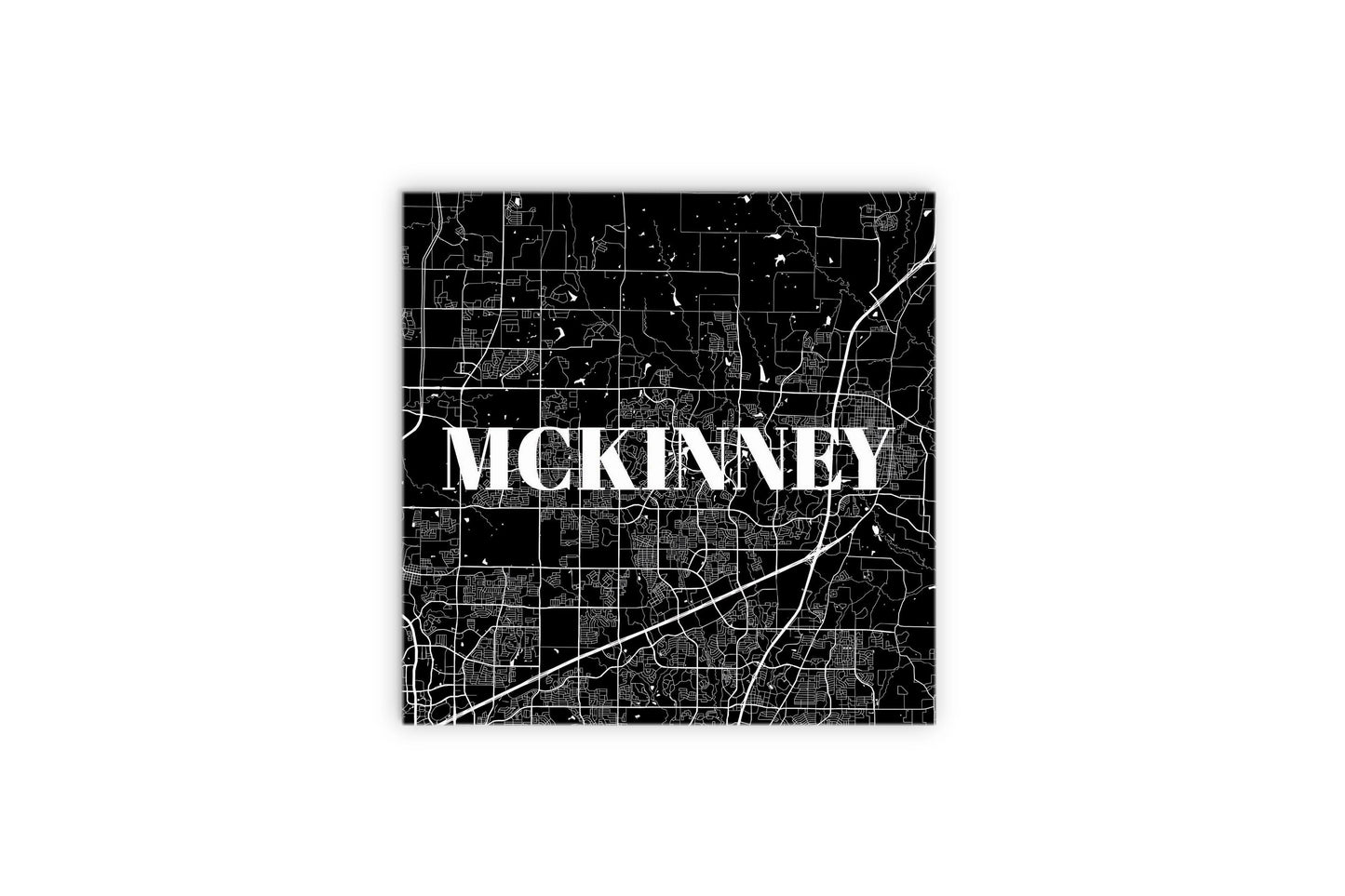 Minimalistic B&W Texas Mckinney Map | Wood Sign | Eaches | Min 2