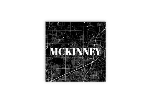 Minimalistic B&W Texas Mckinney Map | Wood Sign | Eaches | Min 2