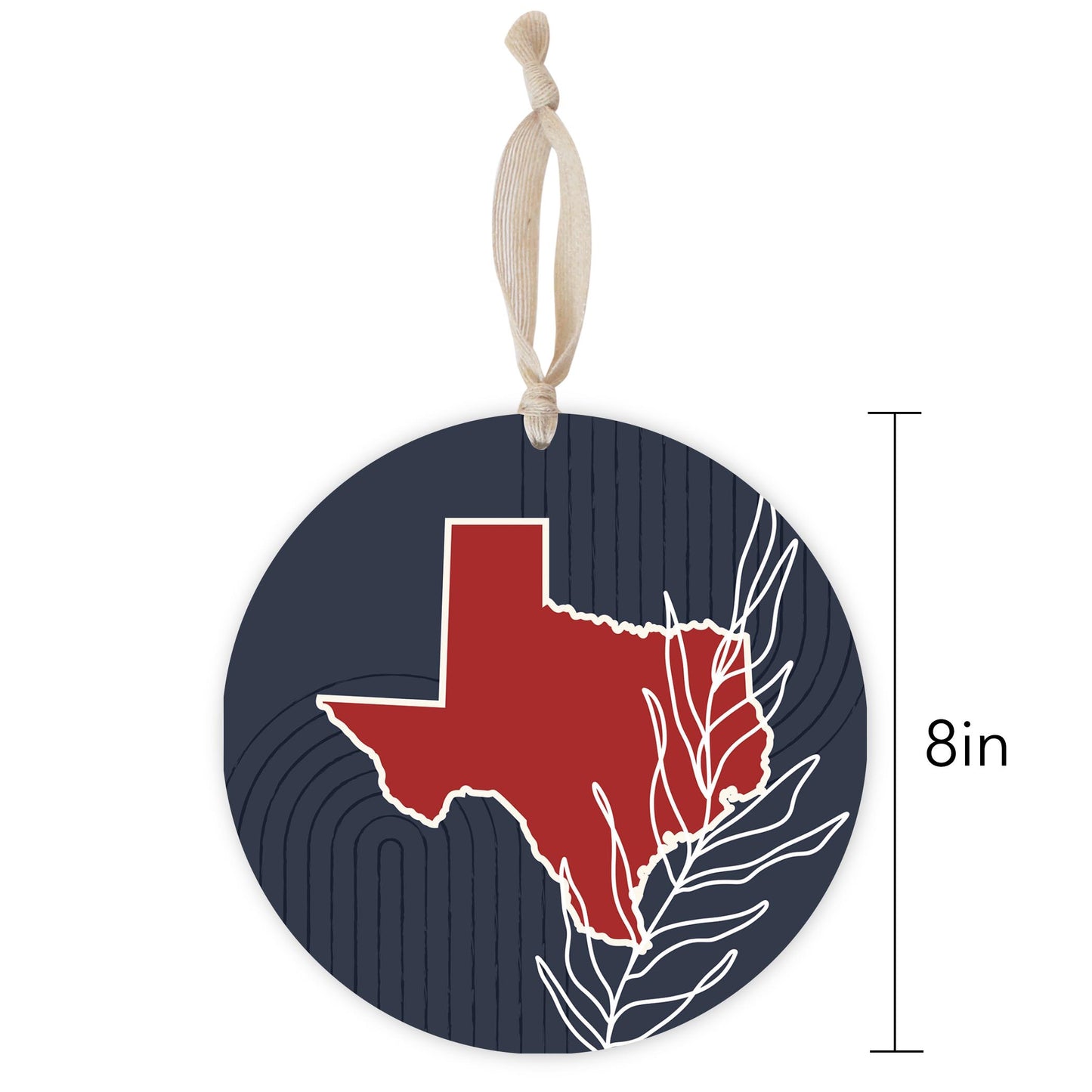 Modern Minimalist Texas Colors Shape Leaf | Wood Ornament | Eaches | Min 1