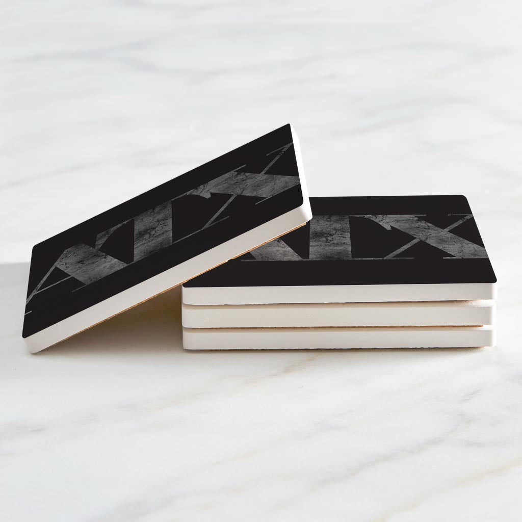 Minimalistic B&W Texas Austin Black Initials | Absorbent Coasters | Set of 4 | Min 2