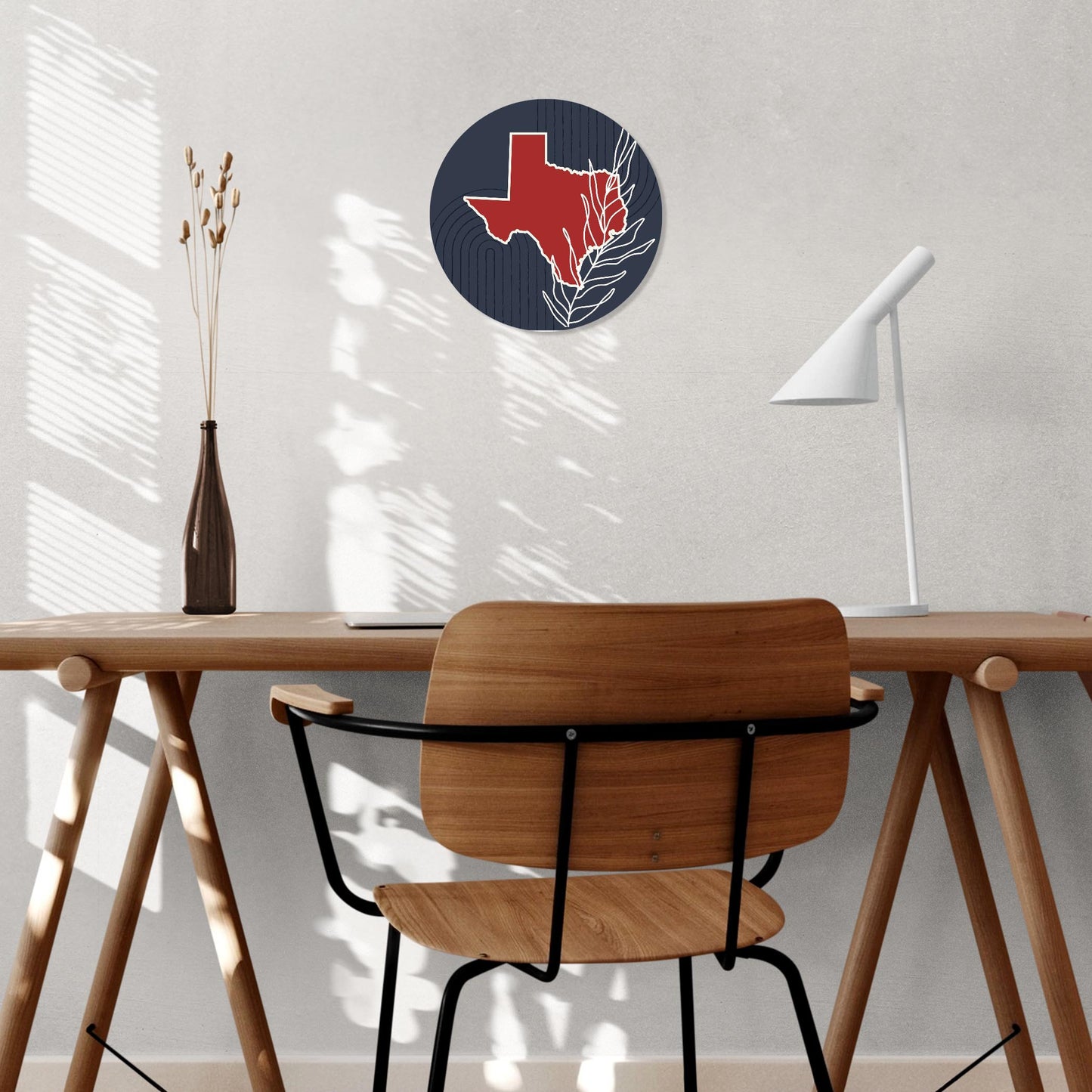 Modern Minimalist Texas Colors Shape Leaf | Wood Sign | Eaches | Min 1