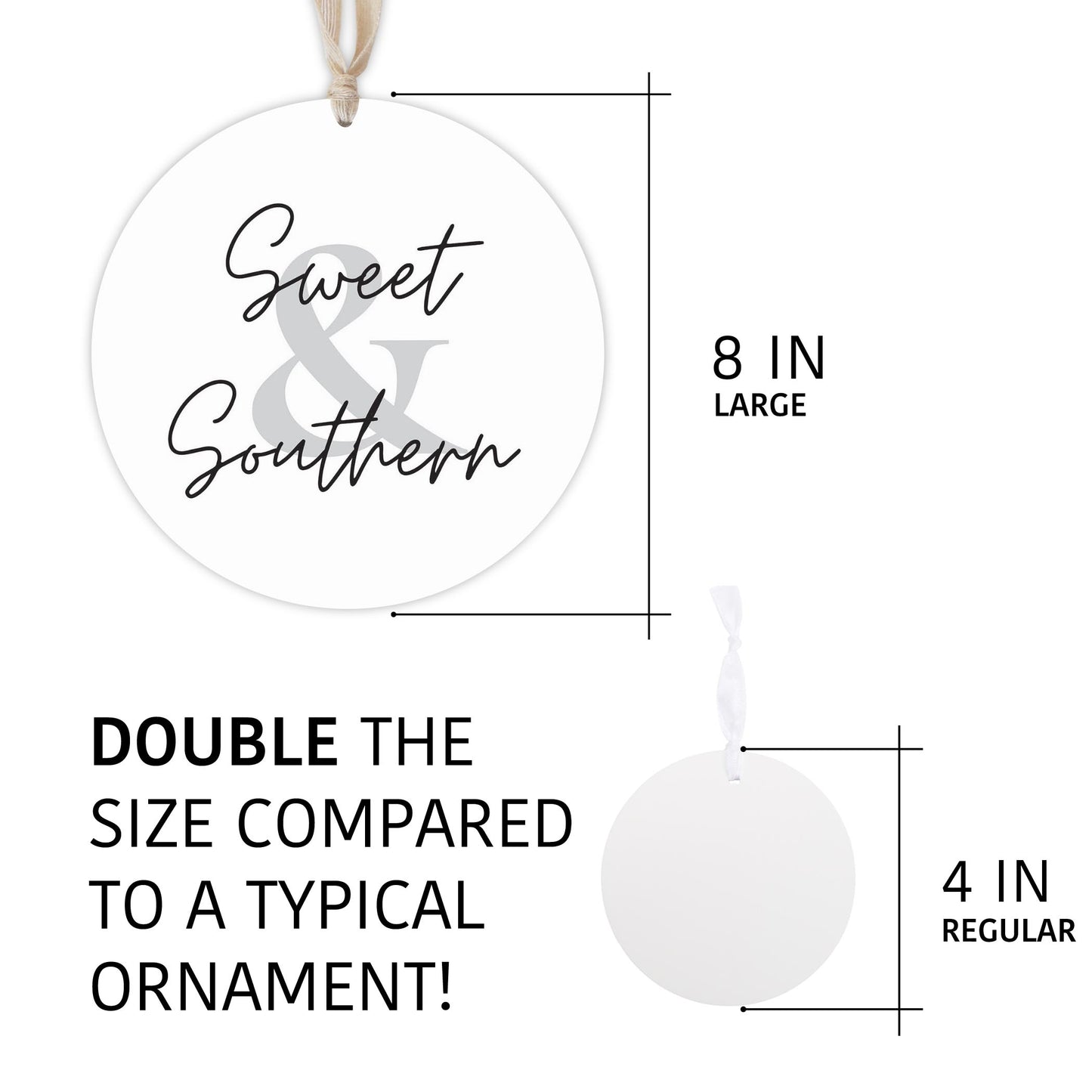 Minimalistic B&W Texas Sweet Southern | Wood Ornament | Eaches | Min 1