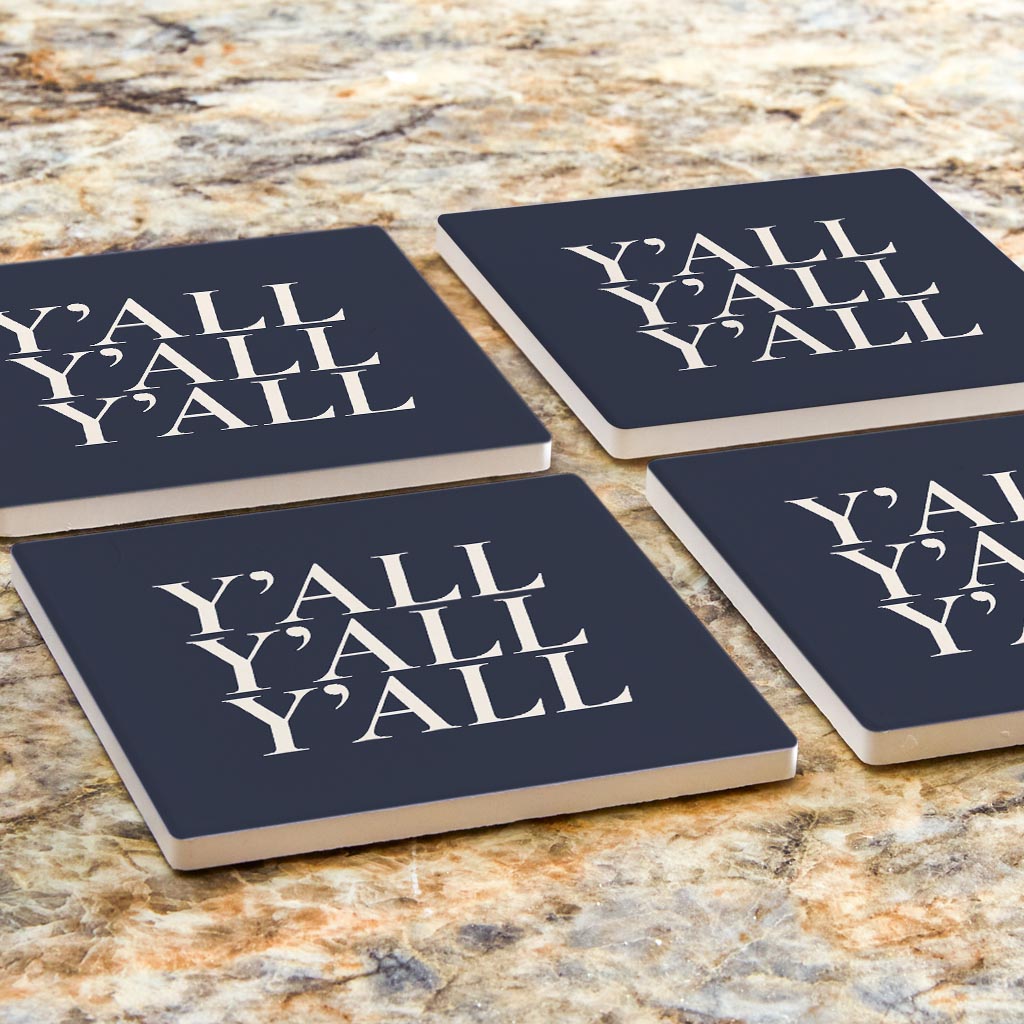 Modern Minimalist Texas Yall | Absorbent Coasters | Set of 4 | Min 2