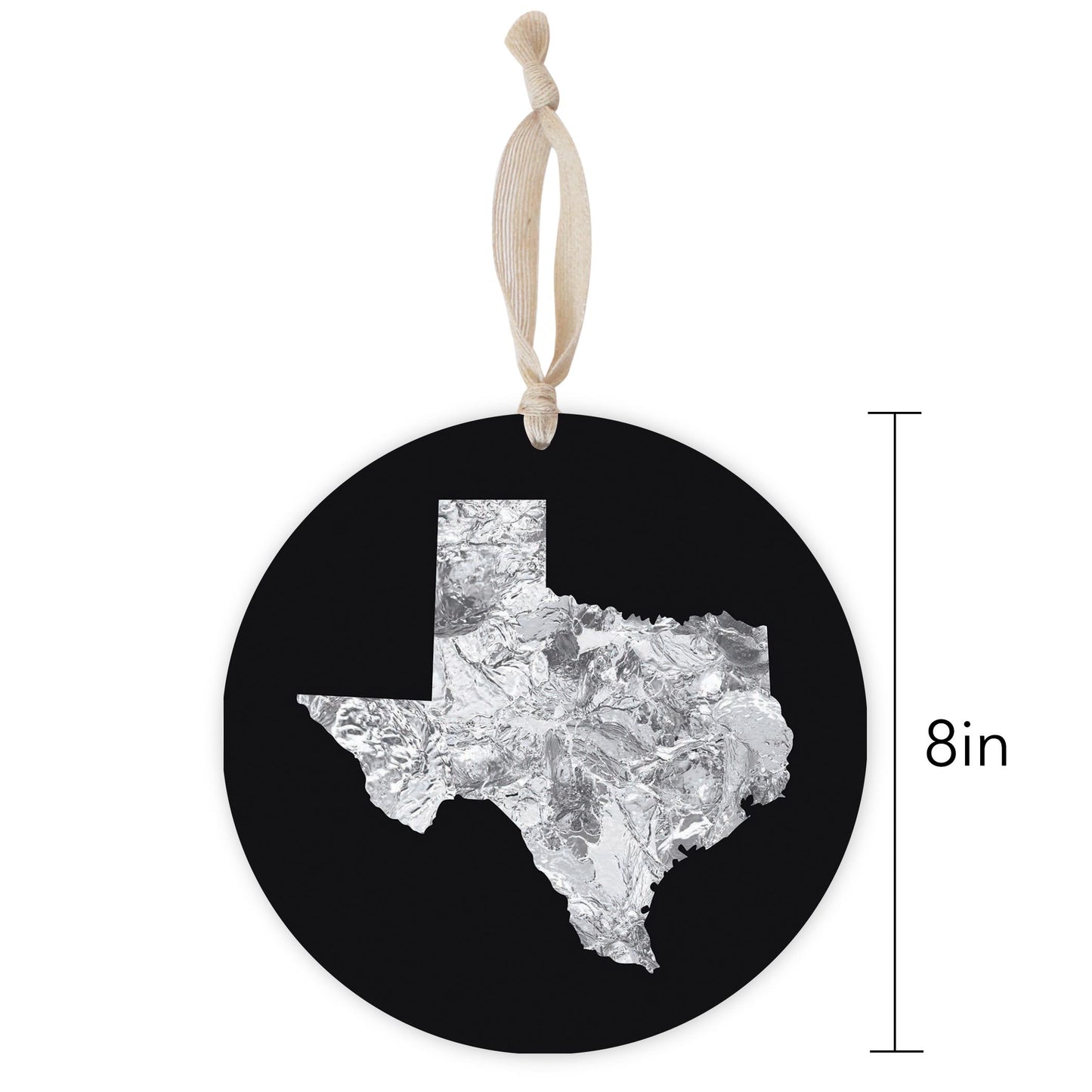 Minimalistic B&W Texas Metal State Shape | Wood Ornament | Eaches | Min 1