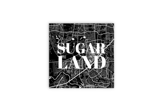 Minimalistic B&W Texas Sugarland Map | Wood Sign | Eaches | Min 2