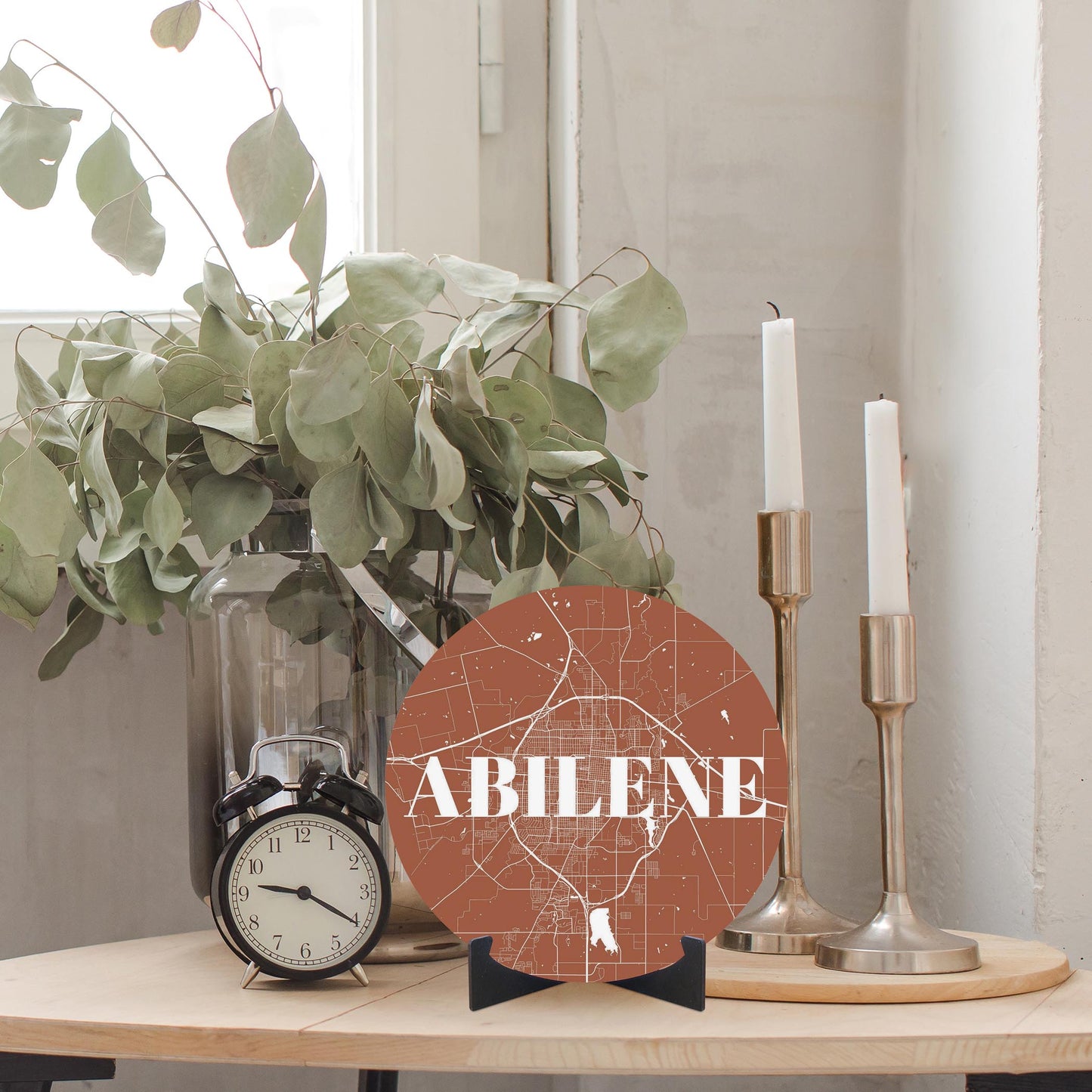 Modern Minimalist Texas Abilene Map | Wood Sign | Eaches | Min 1