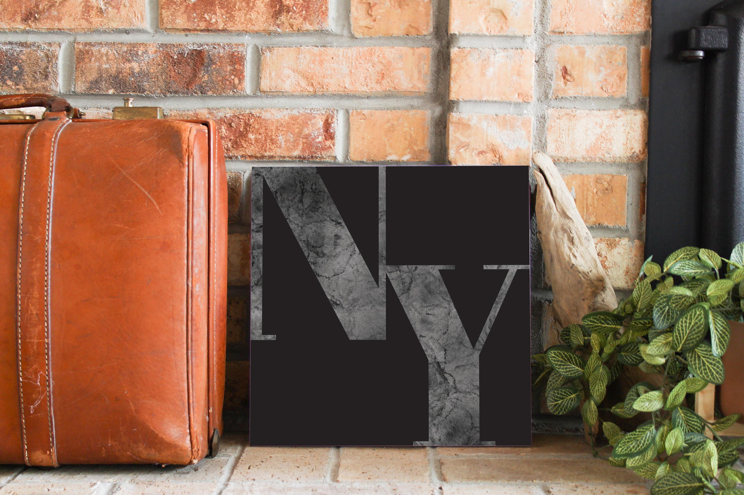 Minimalistic B&W New York Black Initials | Wood Sign | Eaches | Min 2