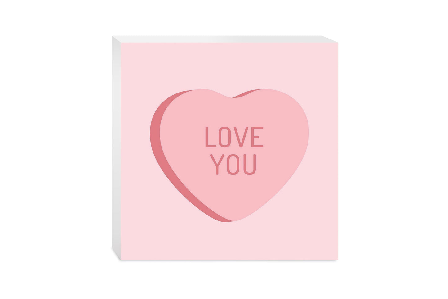 Message Hearts Love You | Wood Block | Eaches | Min 2