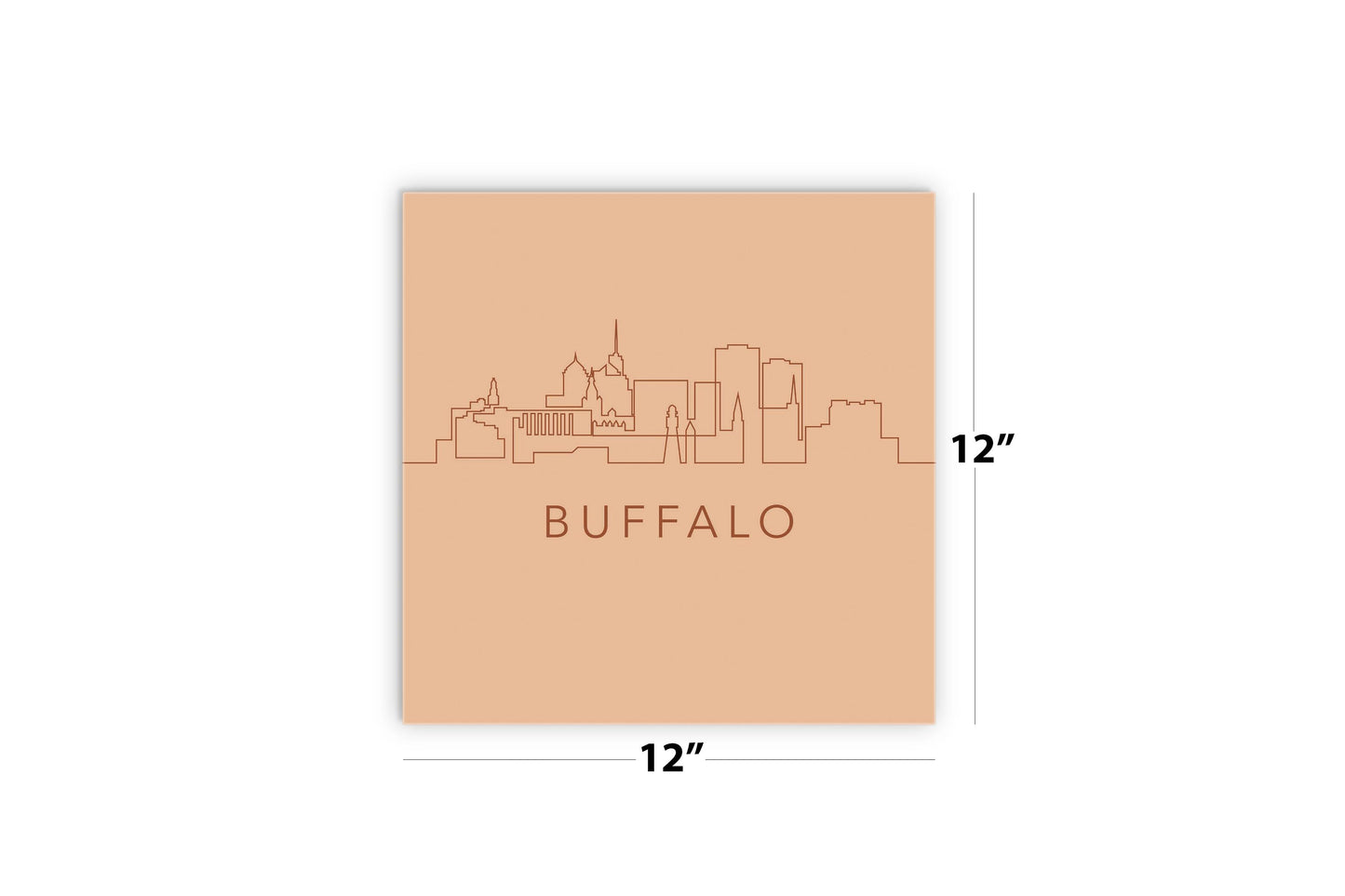 Modern Minimalistic New York Buffalo Skyline | Wood Sign | Eaches | Min 2