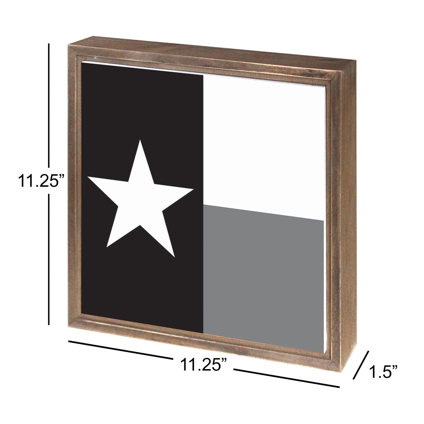 Minimalistic B&W Texas State Flag | Wood Sign | Eaches | Min 1