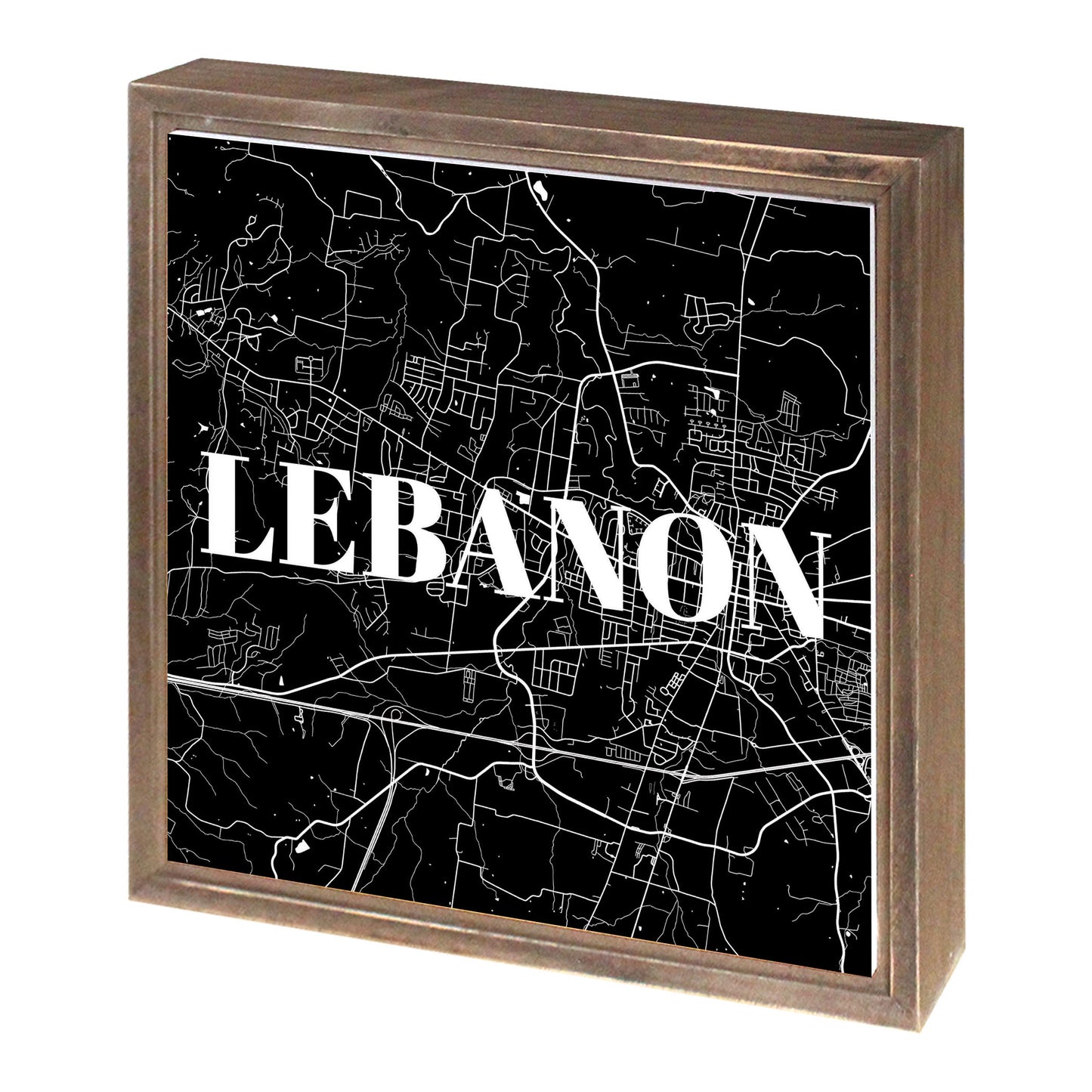 Minimalist B&W Tennessee Lebanon Map | Wood Sign | Eaches | Min 1