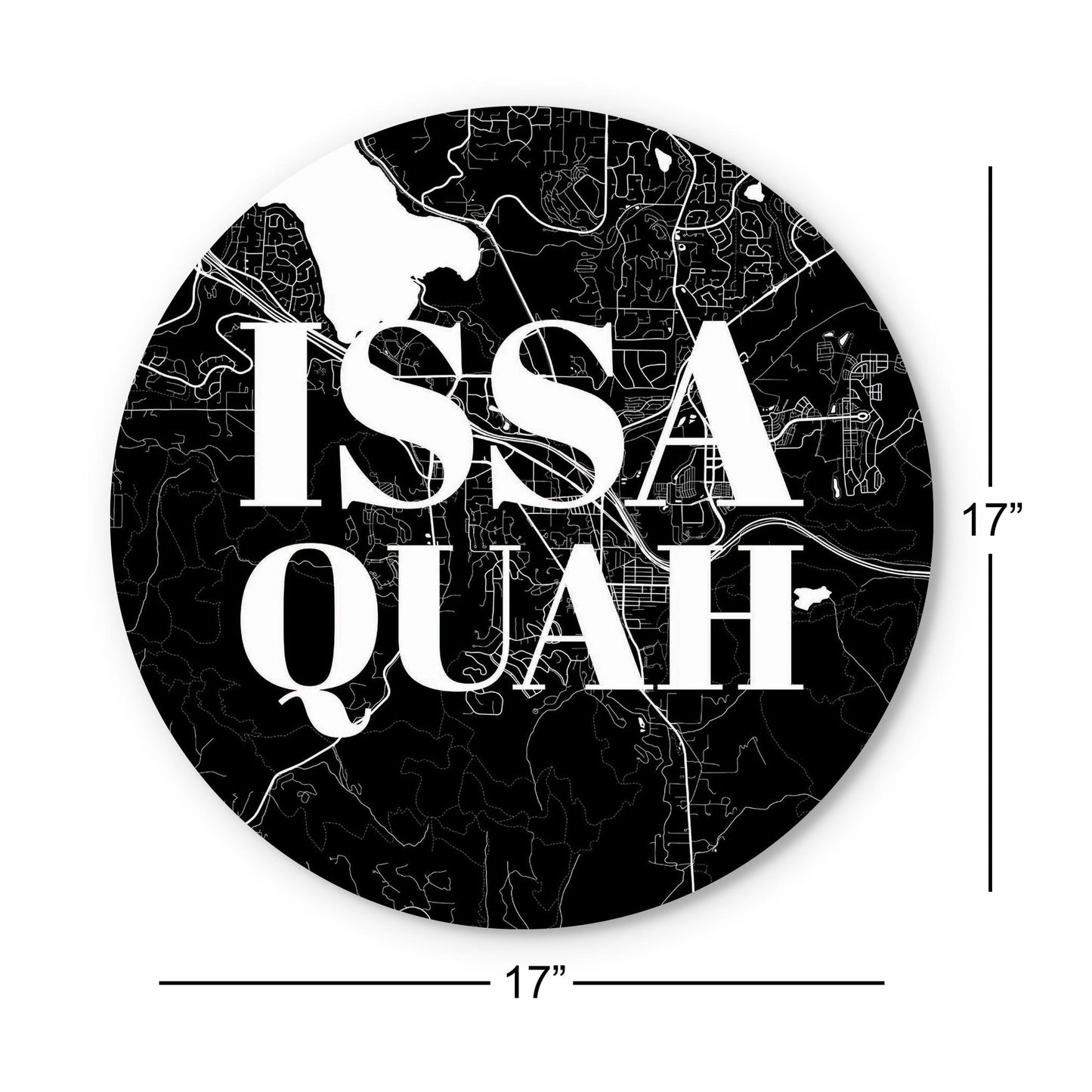 Minimalistic B&W Washington Issaquah Map | Wood Sign | Eaches | Min 1