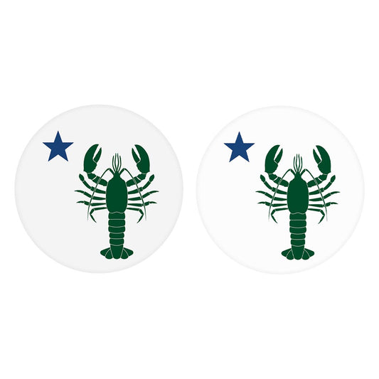 New England Star And Lobster | Absorbent Car Coasters | Set of 2 | Min 4