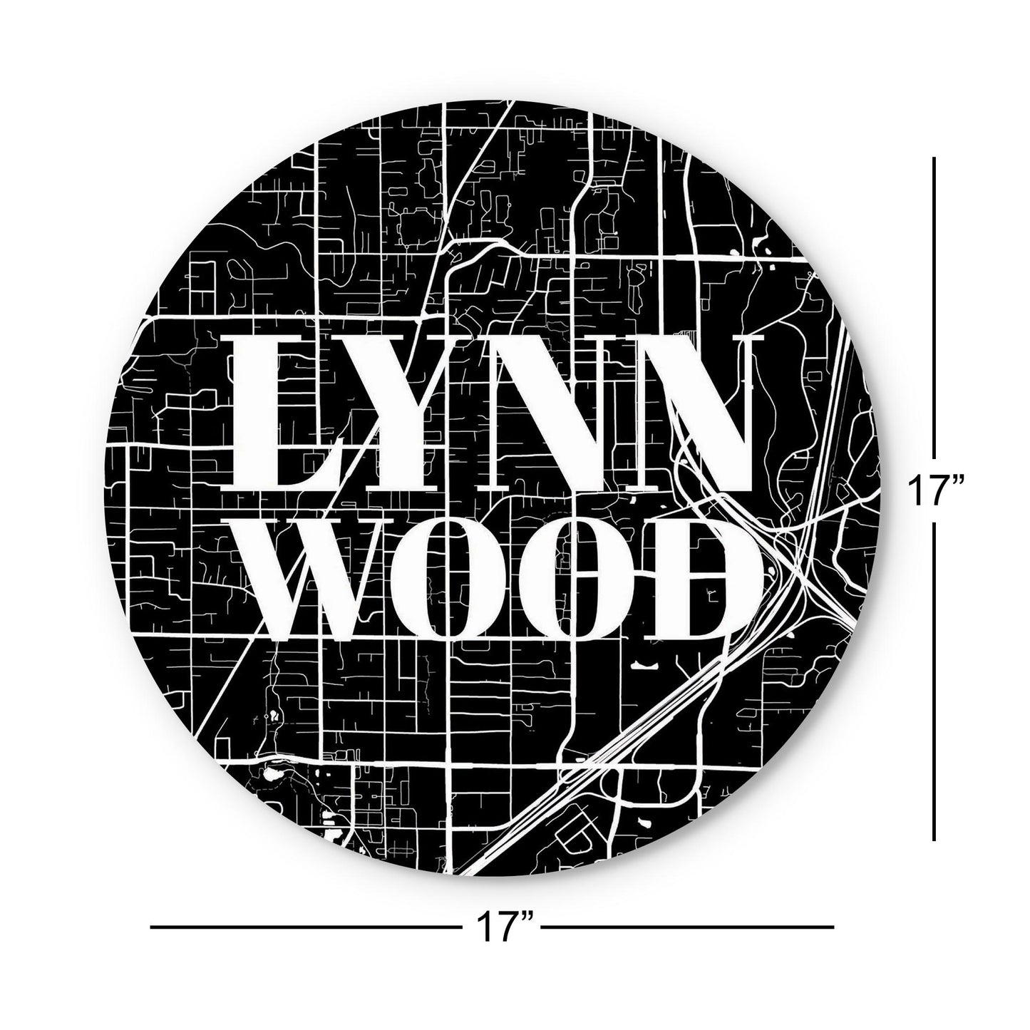 Minimalistic B&W Washington Lynnwood Map | Wood Sign | Eaches | Min 1