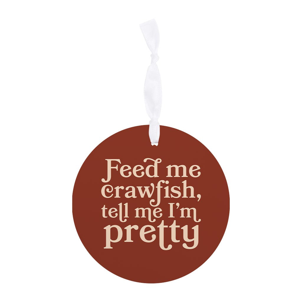 Modern Minimalist Louisiana Feed Me Crawfish | Wood Ornament | Eaches | Min 6