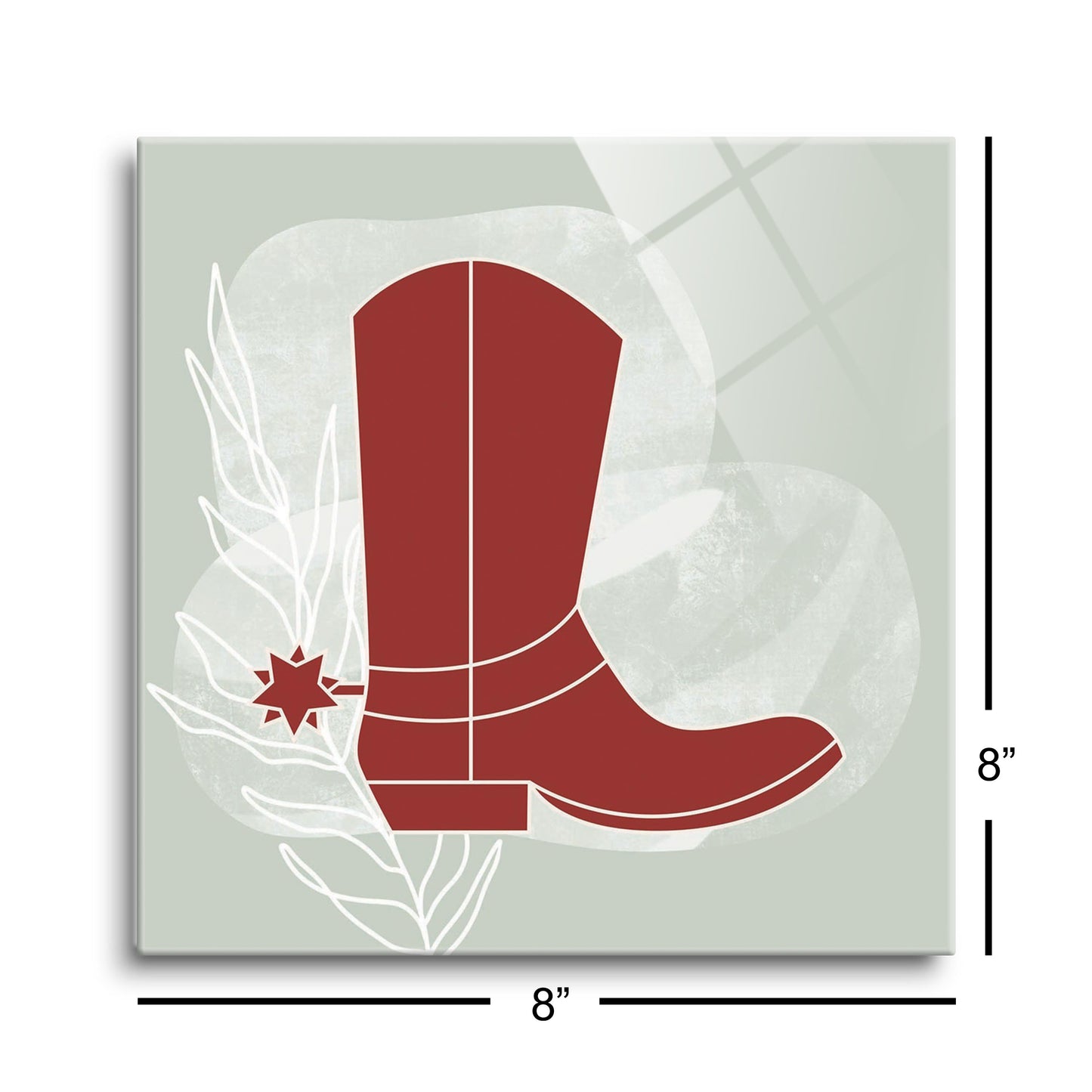 Modern Minimalist Oklahoma Boot | Hi-Def Glass Art | Eaches | Min 2