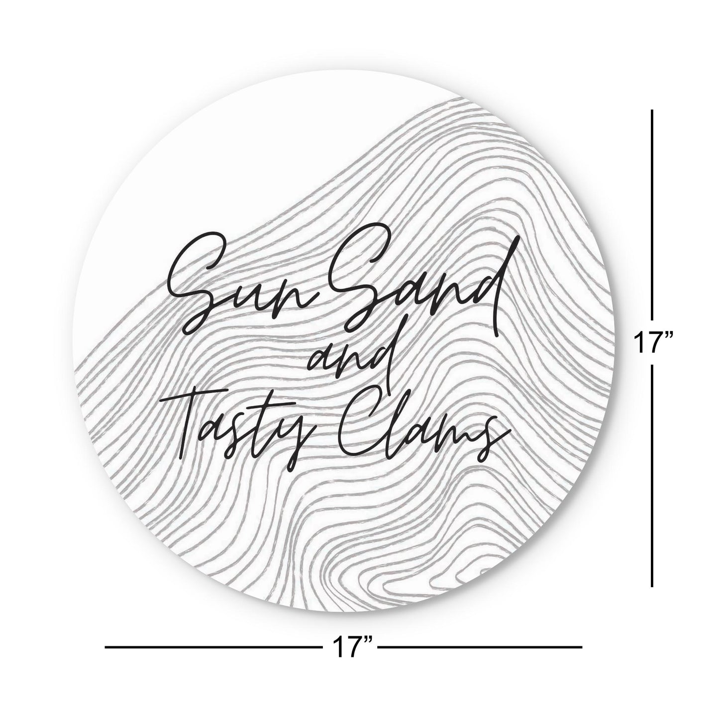 Minimalistic B&W Cape Cod Sun Sand Tasty Clams | Wood Sign | Eaches | Min 1