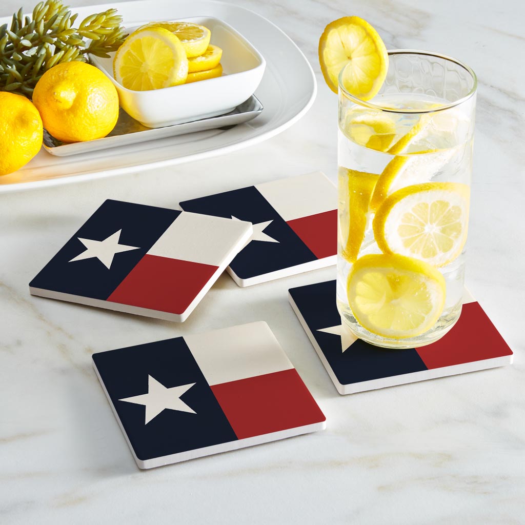 Modern Minimalist Texas Colors Flag | Absorbent Coasters | Set of 4 | Min 2