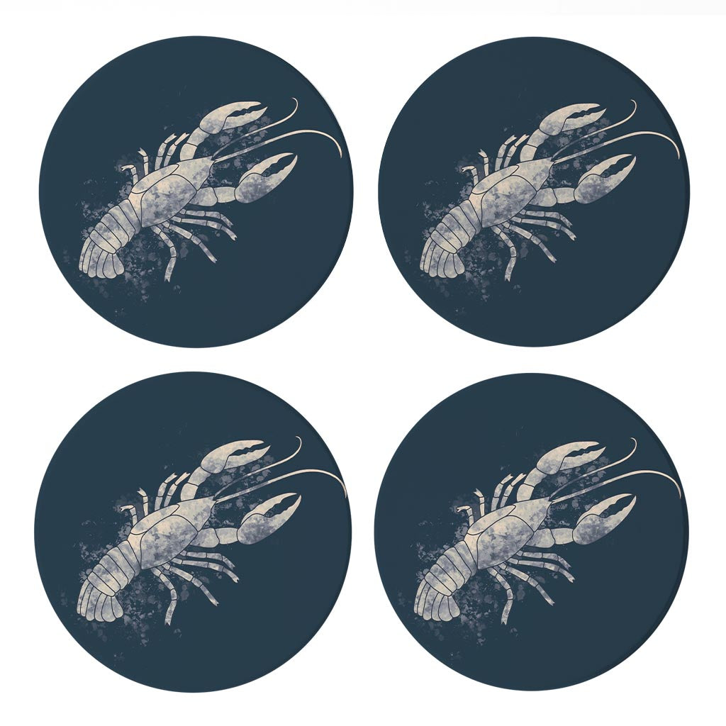 Modern Minimalist Louisiana Crawfish Water Color | Absorbent Coasters | Set of 4 | Min 2