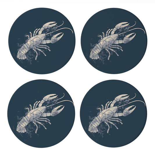 Modern Minimalist Louisiana Crawfish Water Color | Absorbent Coasters | Set of 4 | Min 2