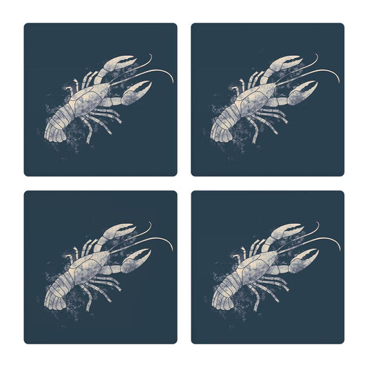 Louisiana Colorful Water Color Crawfish | Absorbent Coasters | Set of 4 | Min 2