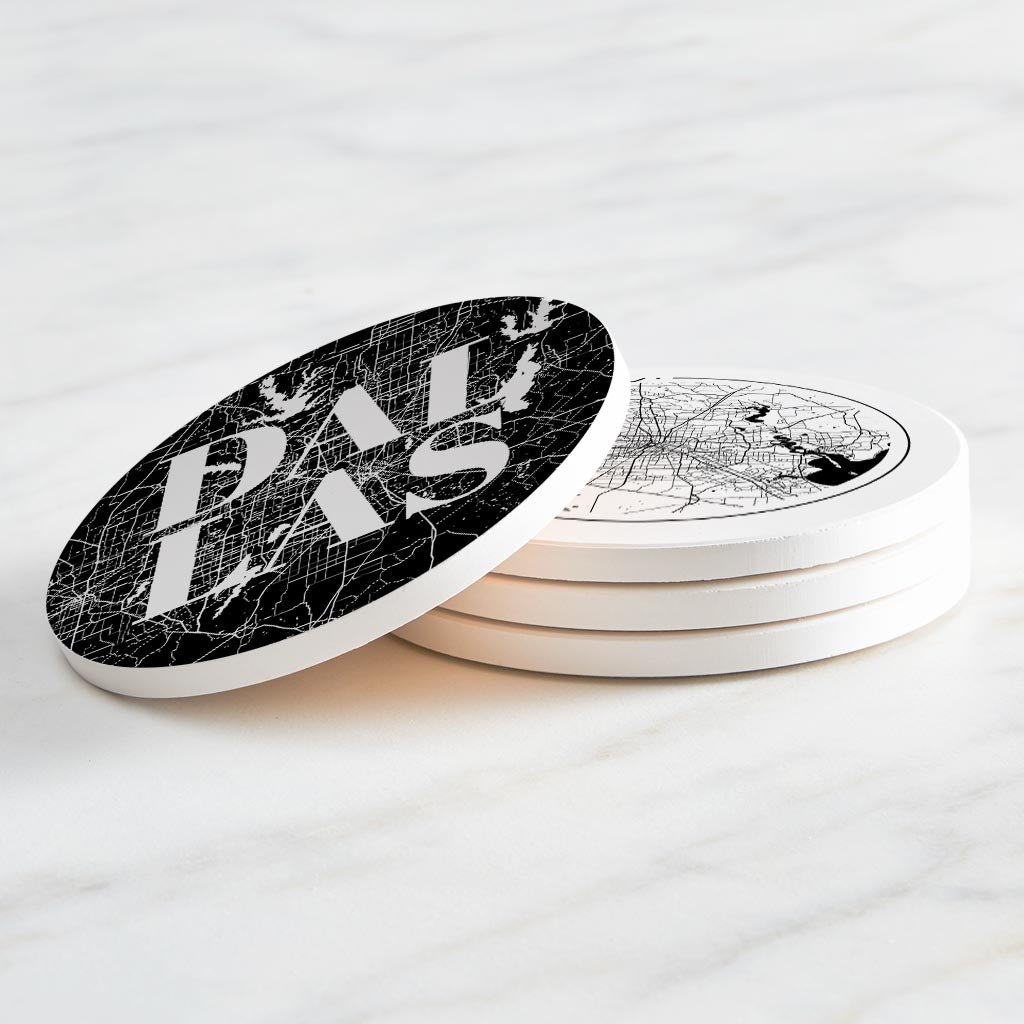 Modern Black White Texas Set | Absorbent Coasters | Set of 4 | Min 2