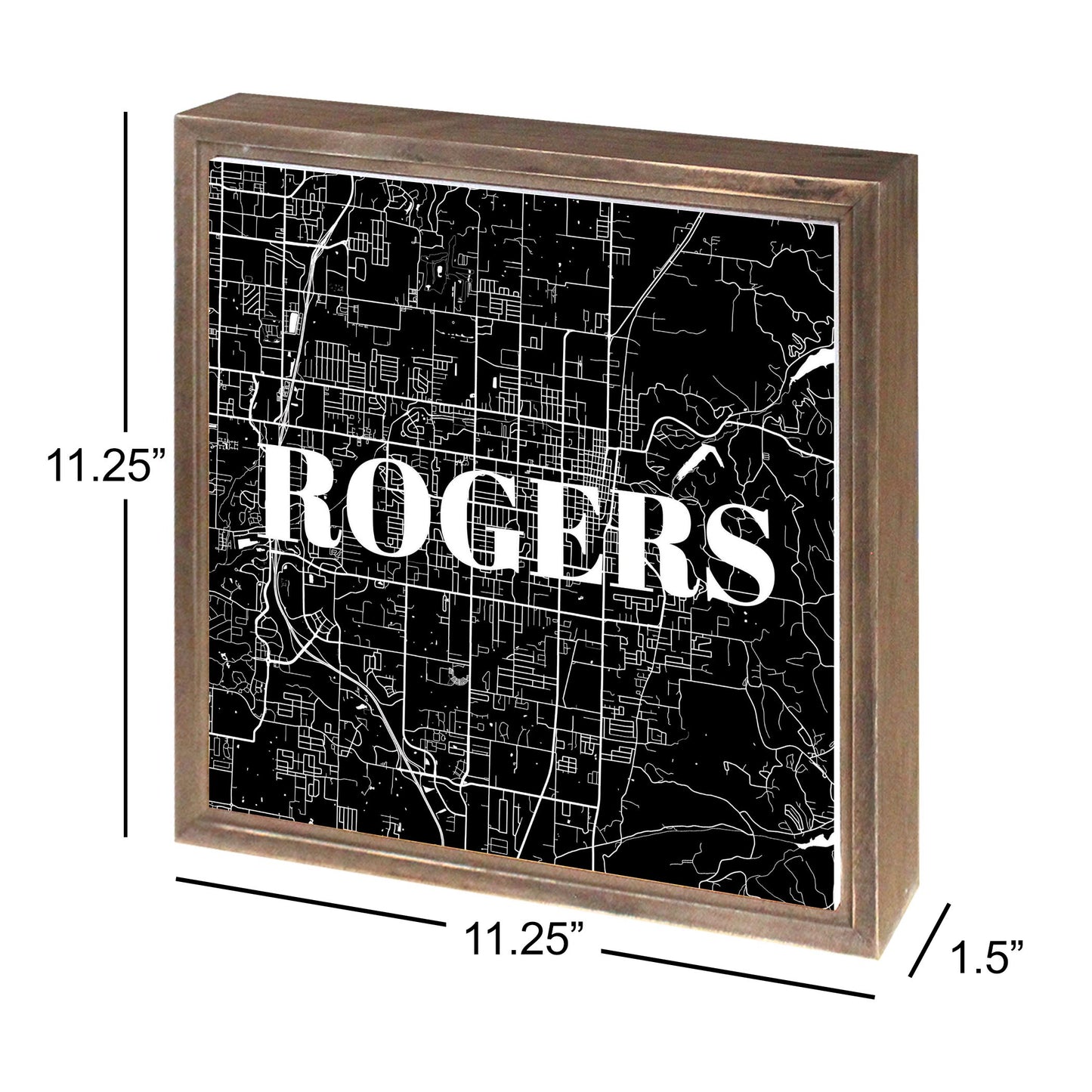 Minimalist B&W Arkansas Rogers Map | Wood Sign | Eaches | Min 1