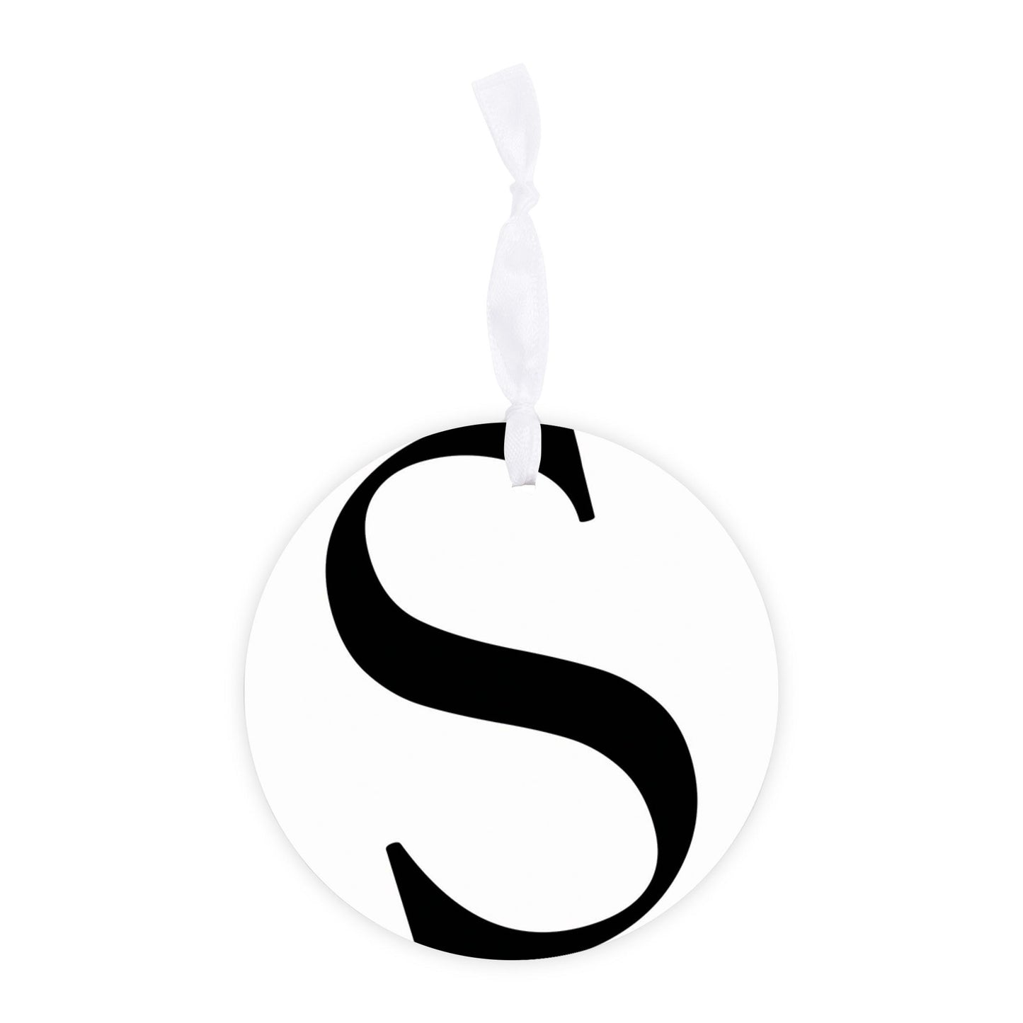 Minimalist Monogram S| Wood Ornament | Eaches | Min 6