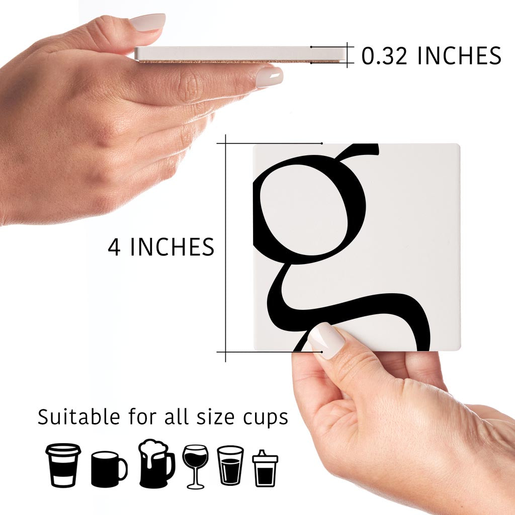 Minimal Monogram G| Absorbent Coasters | Set of 4 | Min 2