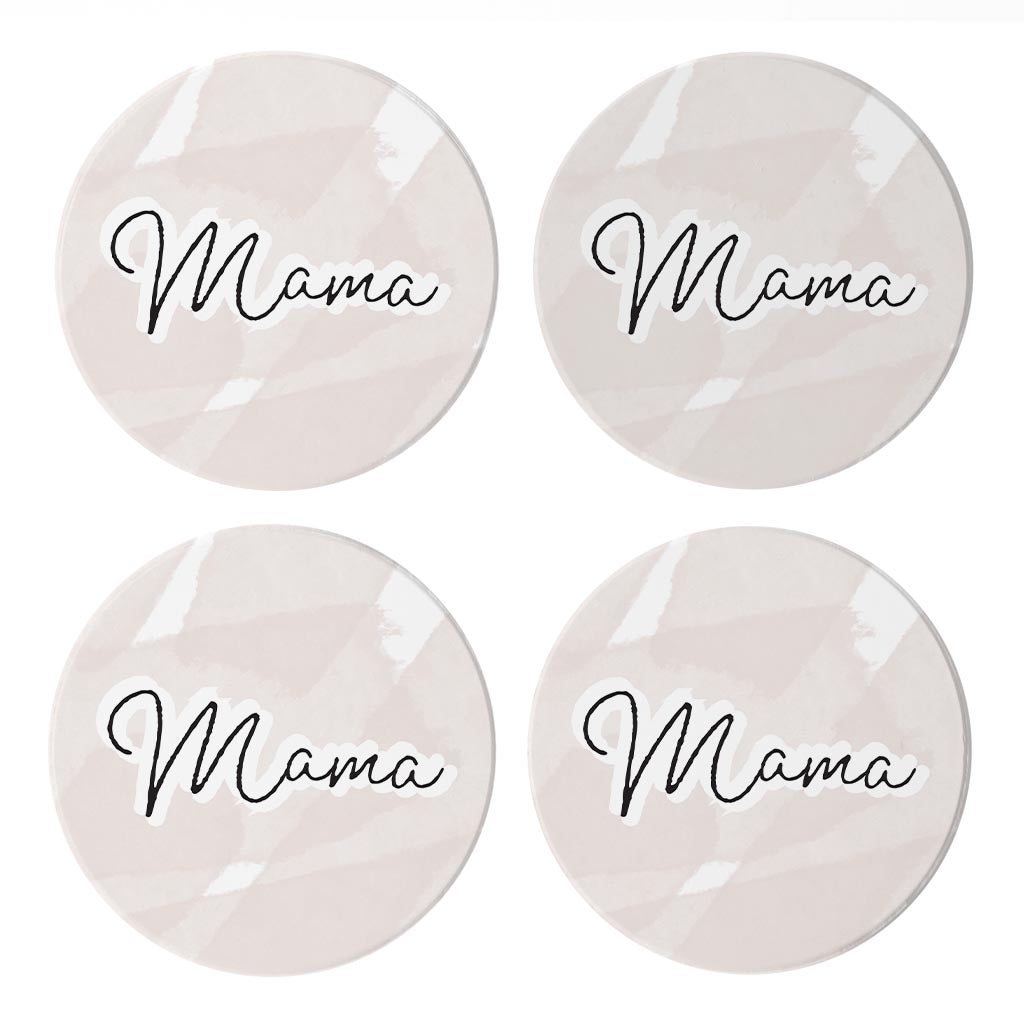 Modern Minimalist Mothers Day Mama| Absorbent Coasters | Set of 4 | Min 2