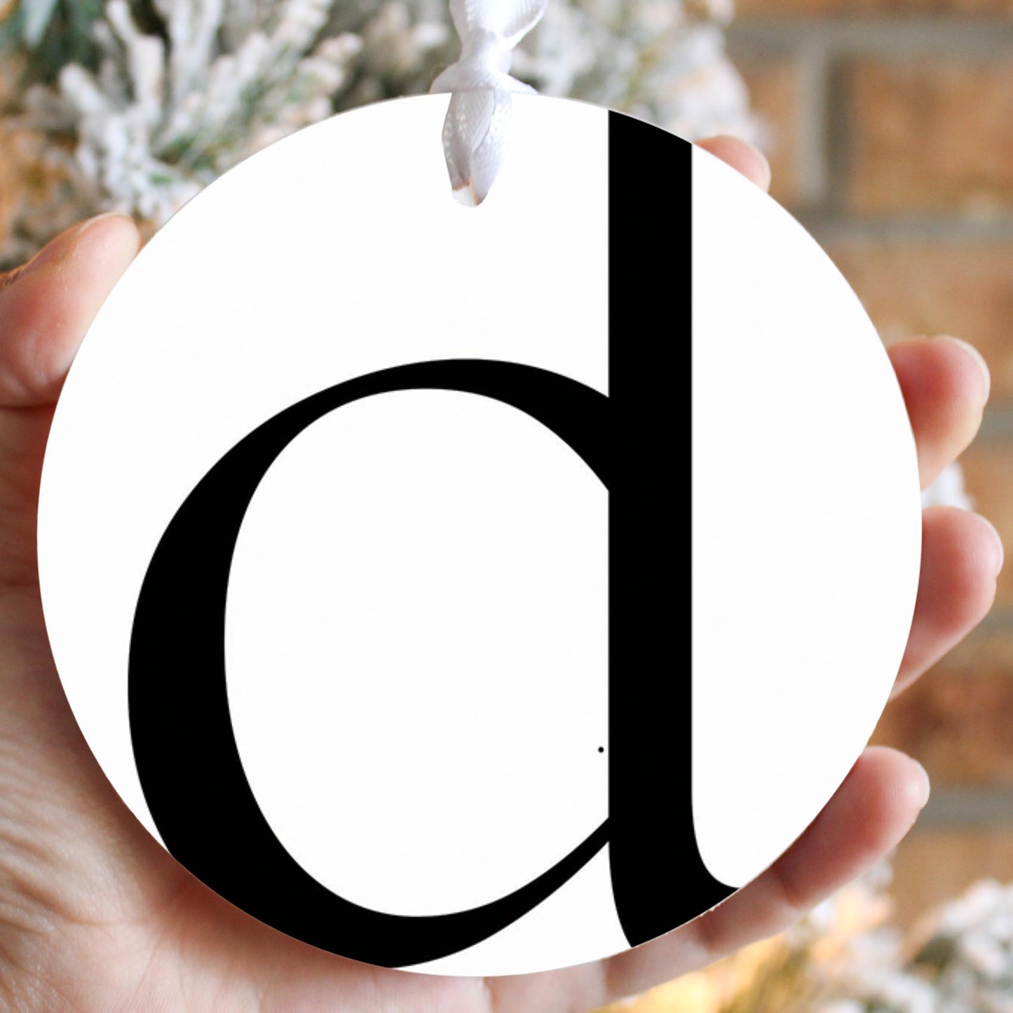 Minimalist Monogram D Circle| Wood Ornament | Eaches | Min 6