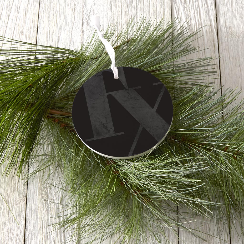 Modern Black Texas Initials | Wood Ornament | Eaches | Min 6