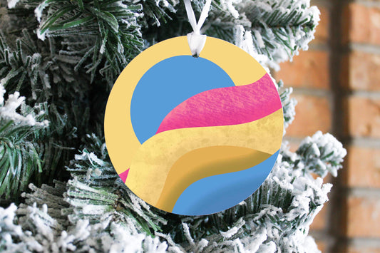 Pansexual Vintage Pride Moon Waves| Wood Ornament | Eaches | Min 6