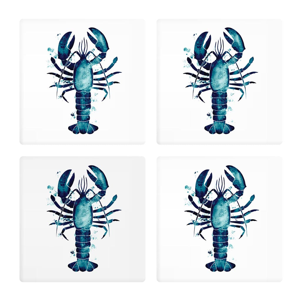 New England Water Color Lobster | Absorbent Coasters | Set of 4 | Min 2