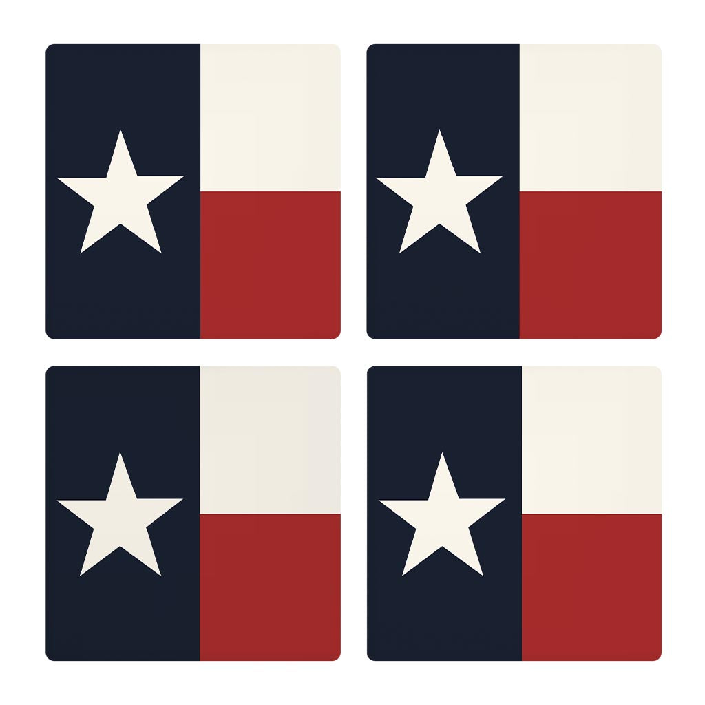 Modern Minimalist Texas Colors Flag | Absorbent Coasters | Set of 4 | Min 2