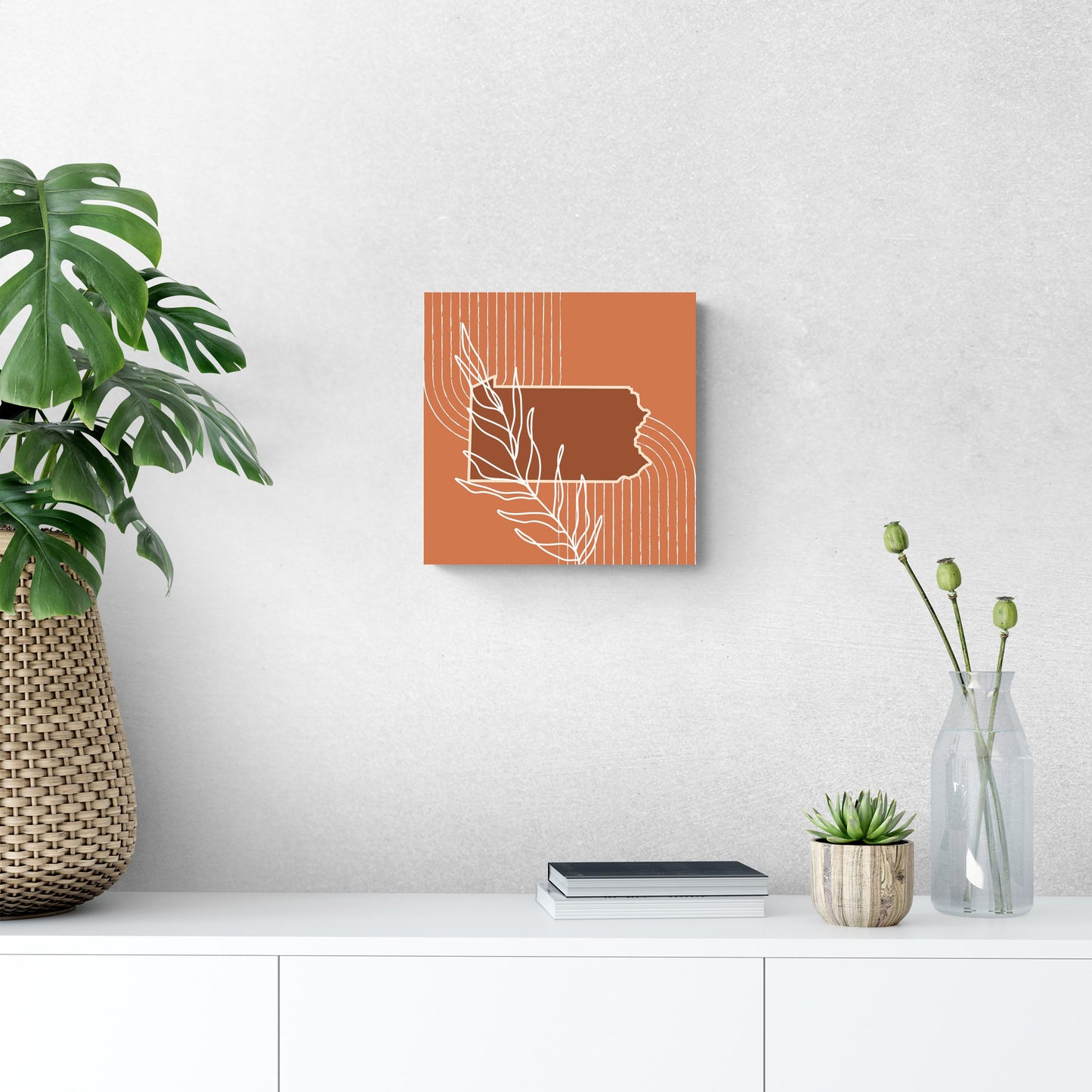 Modern Minimalist Pennsylvania State Leaf | Wood Sign | Eaches | Min 2