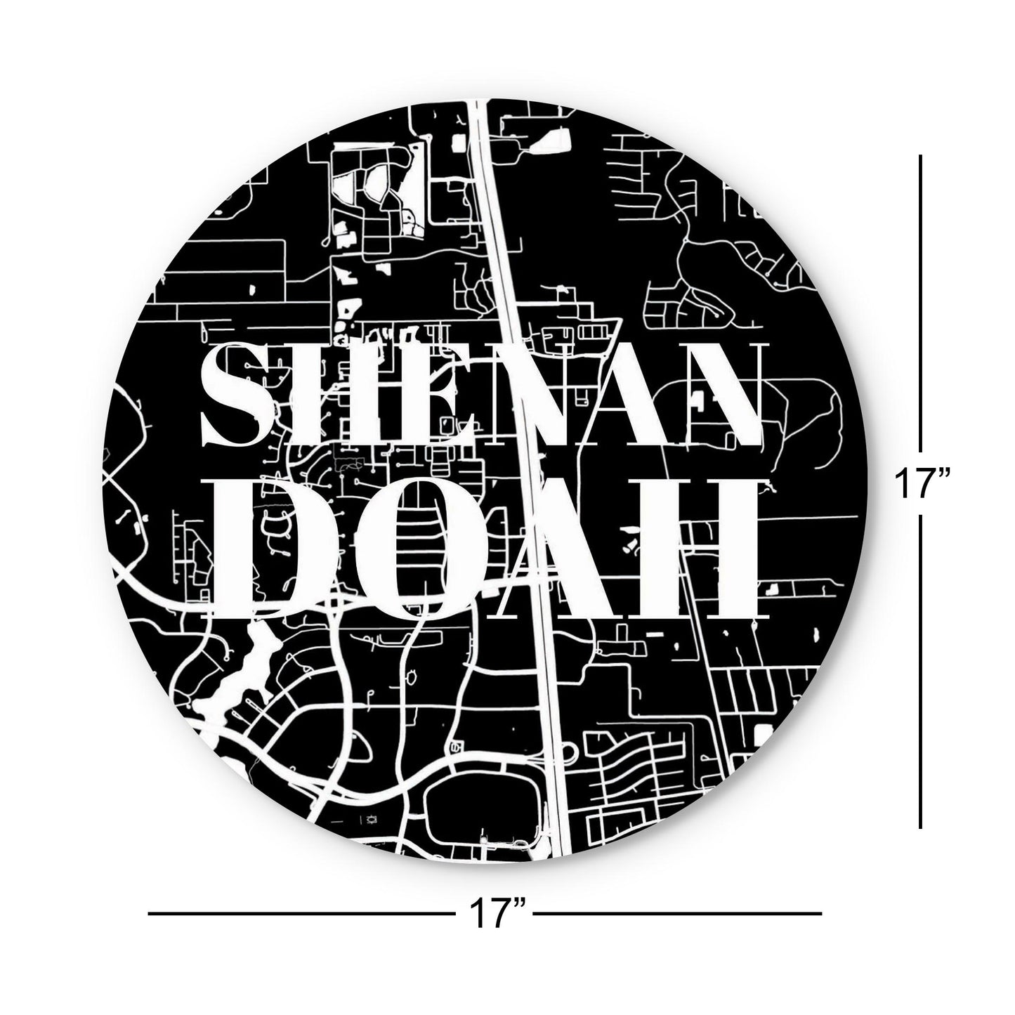 Minimalistic B&W Texas Shenandoah Map| Wood Sign | Eaches | Min 1