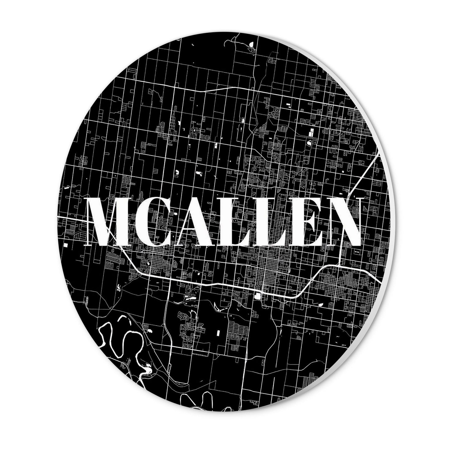 Minimalistic B&W Texas Mcallen Map | Wood Sign | Eaches | Min 1