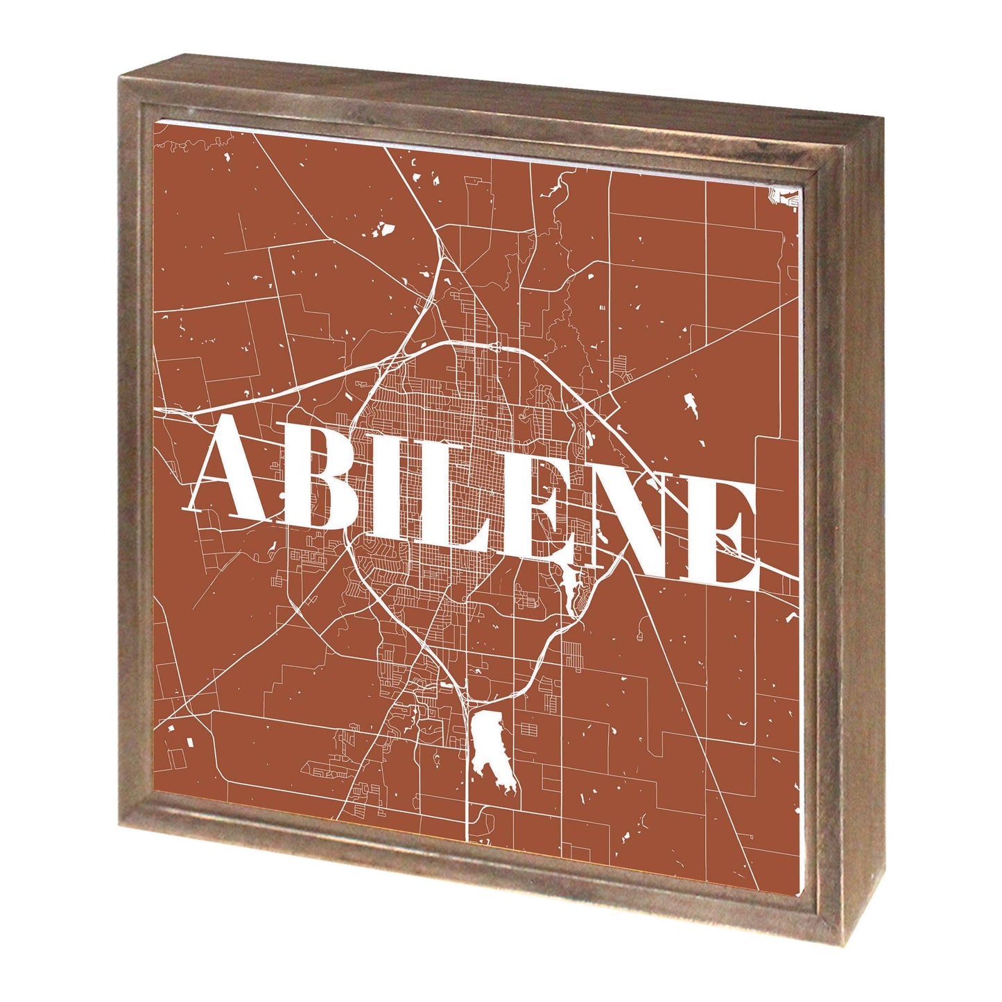 Modern Minimalist Texas Abilene Map | Wood Sign | Eaches | Min 1