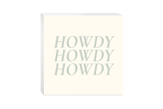 Modern Minimalist Oklahoma Howdy | Wood Block | Eaches | Min 2