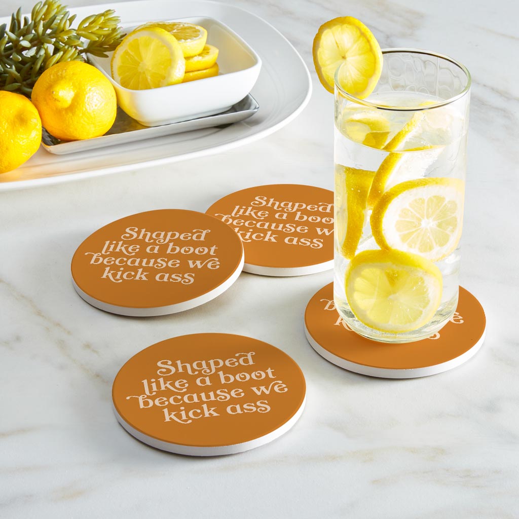 Modern Minimalist Louisiana Funny Boot Saying | Absorbent Coasters | Set of 4 | Min 2