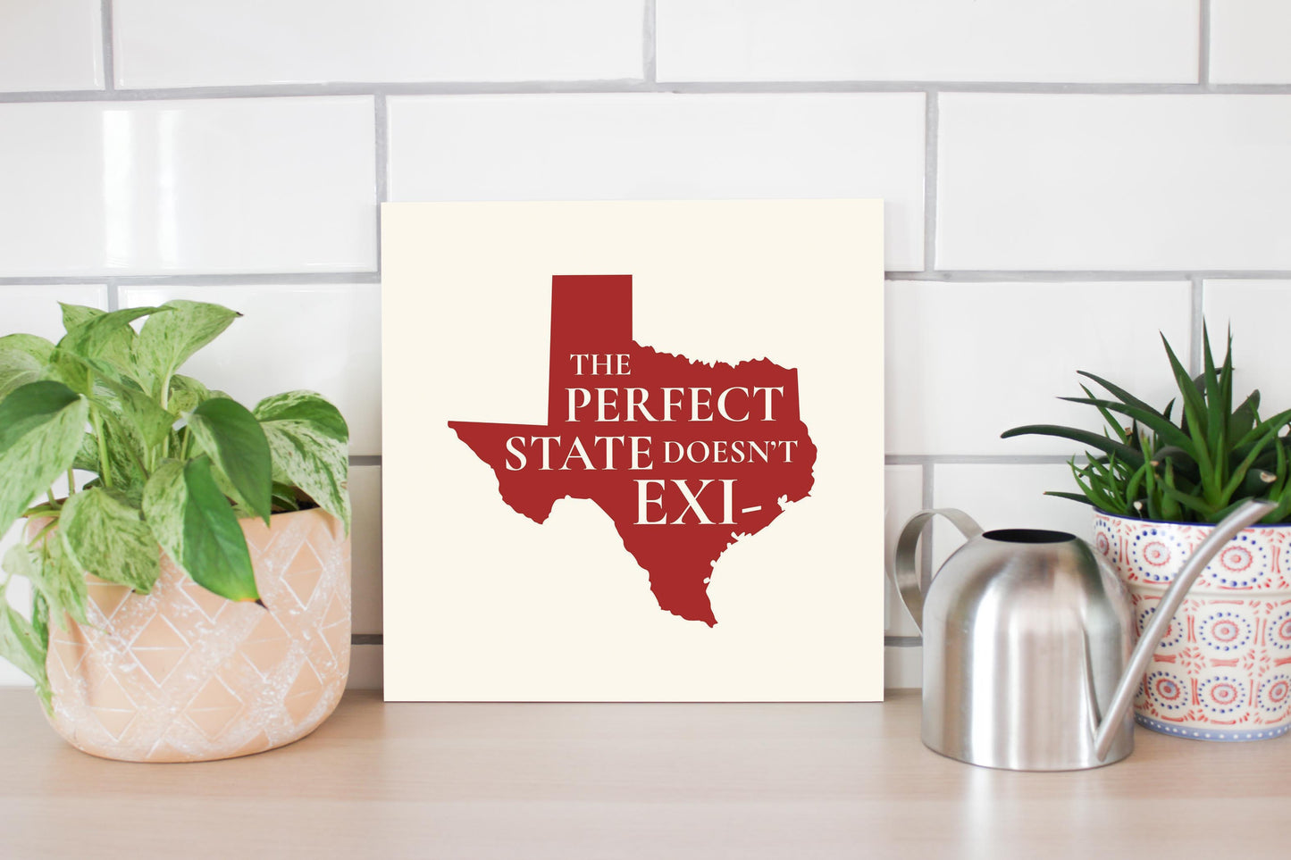 Modern Minimalist Texas Colors Perfect State | Wood Sign | Eaches | Min 2