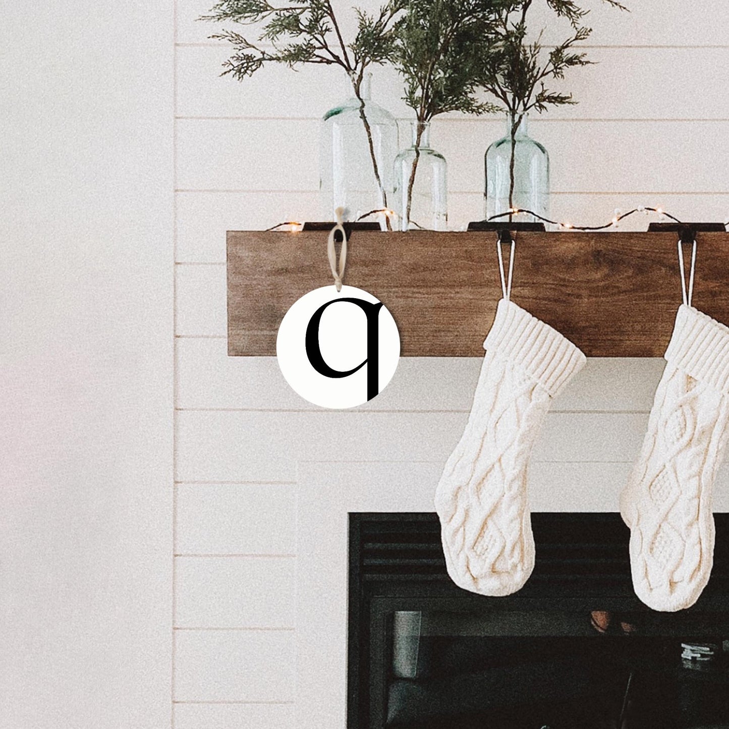 Minimalist Monogram Q| Wood Ornament | Eaches | Min 1