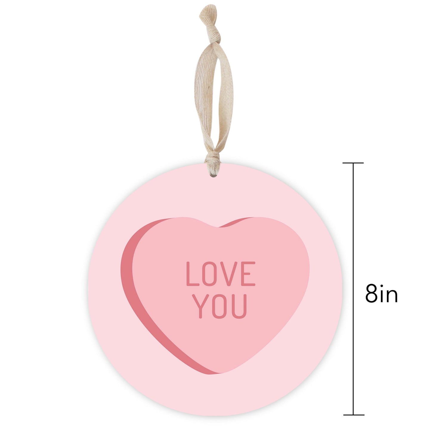 Message Hearts Love You | Wood Ornament | Eaches | Min 1