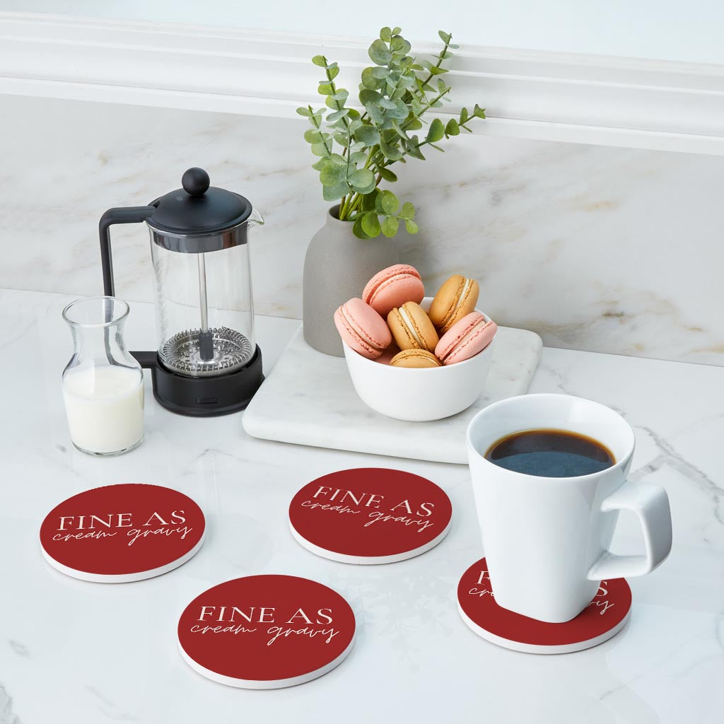 Modern Minimalist Texas Fine As Gravy| Absorbent Coasters | Set of 4 | Min 2