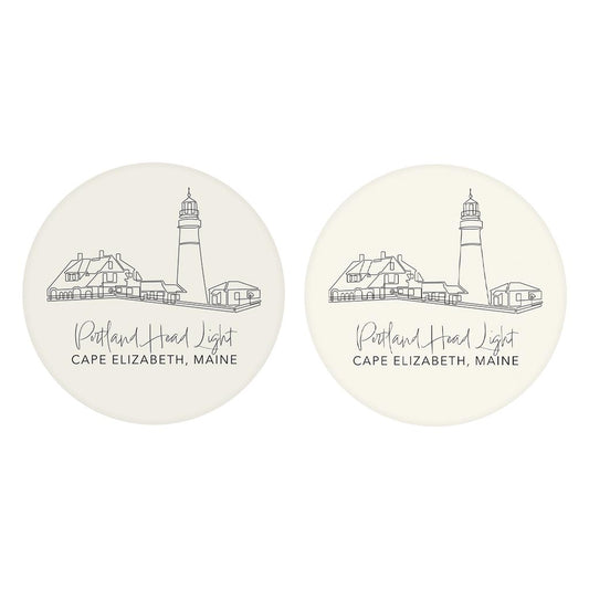 Portland Head Light| Absorbent Car Coasters | Set of 2 | Min 4