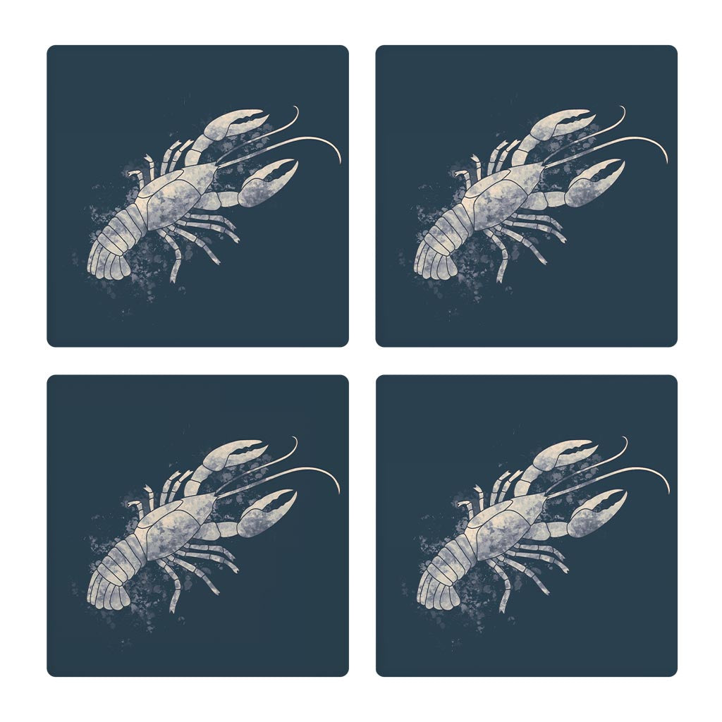 Modern Minimalist Louisiana Crawfish Water Color | Absorbent Coasters | Set of 4 | Min 2