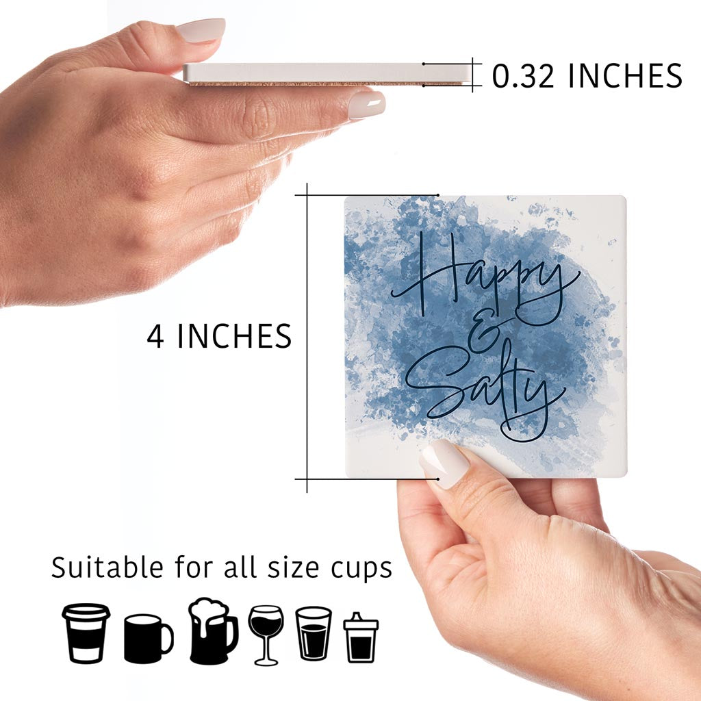 Happy Salty Water Color | Absorbent Coasters | Set of 4 | Min 2