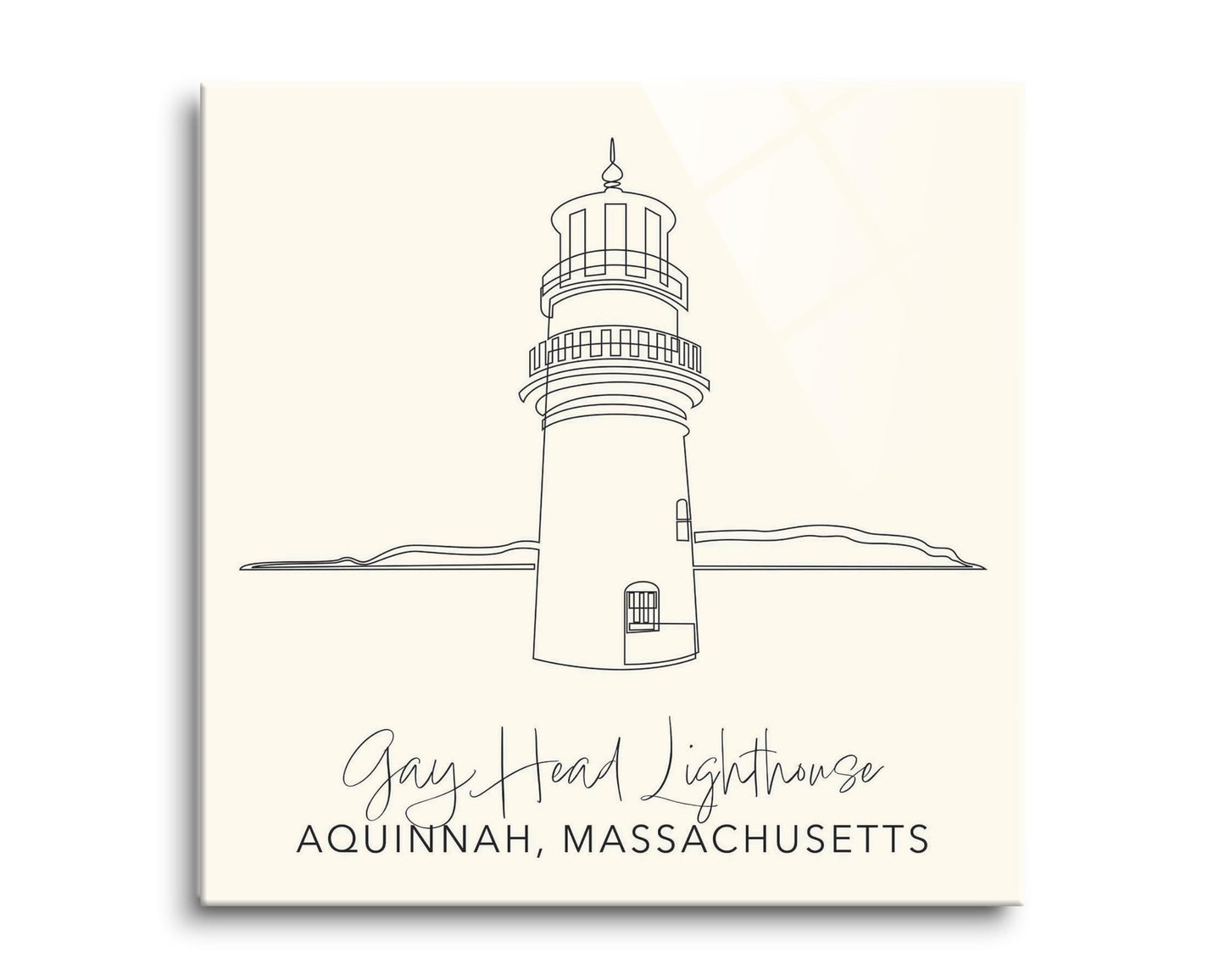 Cream Gay Head Lighthouse | Hi-Def Glass Art | Eaches | Min 2
